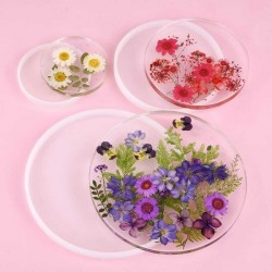 Lot de 3 Moules Ronds Silicone PM Pour Résine Époxy DIY