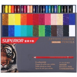 Boite de 24 Crayons de couleurs à L'huile - Superior