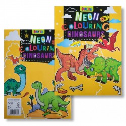 Cahier de 16 Pages Neon Colouring Dinosaurs A4 - Kalino