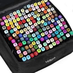 Trousse de 168 Feutres Marqueurs Double pointe - Touch