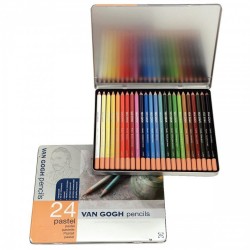 Boîte métal de 24  crayons pastel - Van gogh