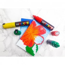 Marqueurs Peinture à Eau Noir Pointe Large Biseautée PC-8K - 8 mm - Posca