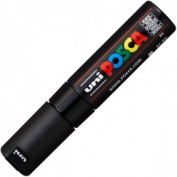 Marqueurs Peinture à Eau Noir Pointe Large Biseautée PC-8K - 8 mm - Posca