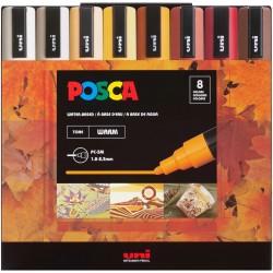 Pochette de 8 Marqueurs Peinture à Eau Tone WARM Pointe moyenne PC-5M - 1,8-2,5 mm - Posca