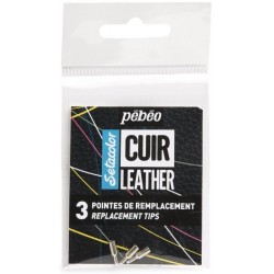 Set de 3 Pointes Métal Pour marqueurs peinture sur cuir - Pébéo