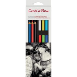 Set de 12 Pastel Carrés de Couleurs Assorties - Conté à Paris