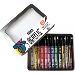 Boite métal de 12 Marqueur Acrylique 1,2 mm - Pébéo