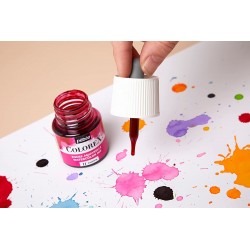 Boîte 12 Flacons 20 ml Assortis Colorex Encre Aquarelle - Pébéo