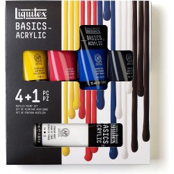 Set de 5 Acrylique Basics 4x75 ml +1 Blanc 118ml - Liquitex