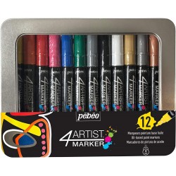 Boite métal de 12 Marqueur 4ARTIST 4 mm - Pébéo