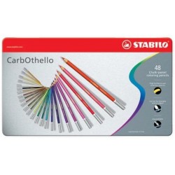 Boîte métal de 48 crayons pastel fusain - CarbOthello - Stabilo