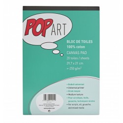 Bloc de 20 Toile 100% Coton A4 Pop Art - Pébéo