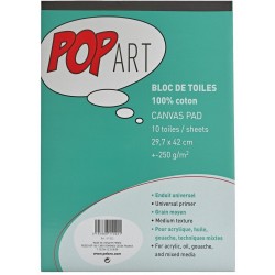 Bloc de 20 Toile 100% Coton A3 Pop Art - Pébéo