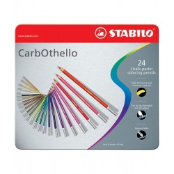 Boîte métal de 24 crayons pastel fusain - CarbOthello - Stabilo