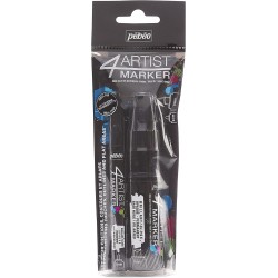 Set de 2 Marker 4Artist Duo 2+8 mm Noir  - Pébéo