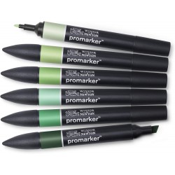 Set de 6 Promarker Tons Verts - Winsor & Newton