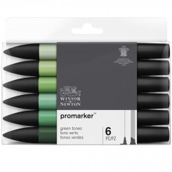 Set de 6 Promarker Tons Verts - Winsor & Newton