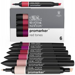 Set de 6 Promarker Tons Rouges - Winsor & Newton