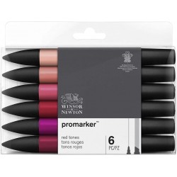 Set de 6 Promarker Tons Rouges - Winsor & Newton