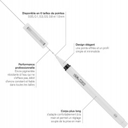 Set Assortiment de 5 Fineliner noir  - Winsor & Newton