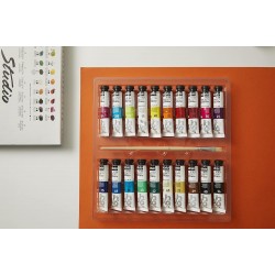 Étui de 20 Tubes Studio Peinture acrylique 20 ml & Pinceau - Pébéo
