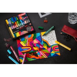 Étui carton de 12 Feutres Coloriage Pen 68 MAX Pointe Large ARTY - STABILO
