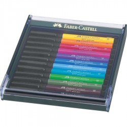 Set de 12 Feutres à encre de Chine Pitt Artist Pen Brush basique - Faber Castell