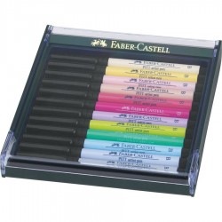 Set de 12 Feutres à encre de Chine Pitt Artist Pen Brush pastel - Faber Castell