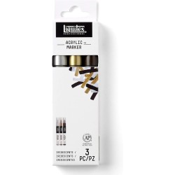 Set de 3 marqueurs acryliques Iridescents 2 mm  - Liquitex