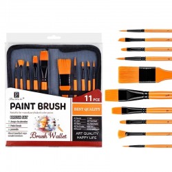 Trousse de 10 pinceaux pour peinture acrylique et huile Orange