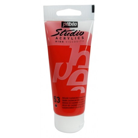Studio Acrylics Pébéo - 100ml - rouge cadmium foncé