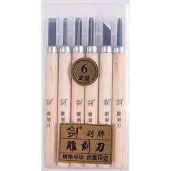 Set de 6 Outil de Gravure Gouges Artisanat Sculpture