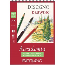 Bloc à spirale de dessins 200 gr de 30 Feuilles 21x29.7 cm Accademia A4 - Fabriano