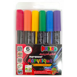 Boite de 6 Marqueurs Acrylique Couleurs Vives - Kalino