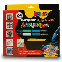 Boite de 24 Marqueurs Acrylique Couleurs Vives - Kalino
