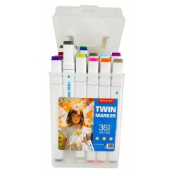 Boite de 36 Feutres Marqueurs Double pointe Alcool - Twin Marker
