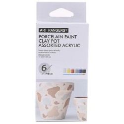 Coffret de Peinture Porcelaine 6 x 15 ml + Pinceau - Art Ranger