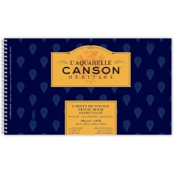 Carnet de Voyage Aquarelle HERITAGE Grain Fin 15F 15x26 cm 300 Gr - Canson