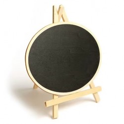 Mini Chevalet avec Tableau Noir en Bois Forme Ovale