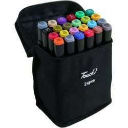 Trousse de 24 Feutres Marqueurs Double pointe - Touch