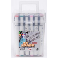Box de 24 Marqueurs Alcool double pointe Superior Art Markers - Touch