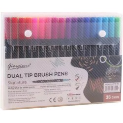 Pochette de 36 Stylos Pinceaux Double Pointe Brush - Giorgione