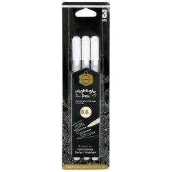 Pochette de 3 Stylos Gel Blanc 0.8 mm - Keep Smiling