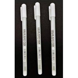 Pochette de 3 Stylos Gel Blanc 0.8 mm - Keep Smiling
