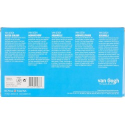 Boite Peinture Aquarelle 18 Demi-Godets + 2 tubes de 10 ml - Van Gogh