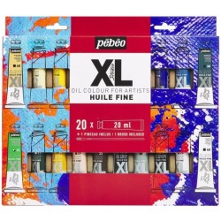 Étui de 20 Tubes Huile Fine XL de 20 ml Assortis et Pinceau - Pébéo
