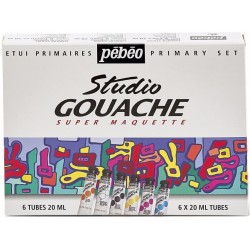 Set de 6 Peinture Gouache Fine 20 ml - Pébéo