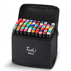 Trousse de 60 Feutres Marqueurs Double pointe - Touch