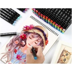 Trousse de 168 Feutres Marqueurs Double pointe PINK - Touch