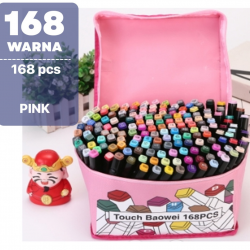 Trousse de 168 Feutres Marqueurs Double pointe PINK - Touch